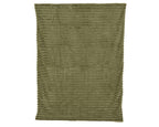Plaid in velluto con righe colore verde 170 cm | Rohome