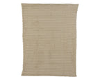 Plaid in velluto con righe colore bianco crema 170 cm | Rohome
