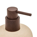 Dispenser di sapone colore beige pietra e colore legno | Rohome