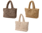 Borsa in velluto effetto righe con chiusura magnetica | Rohome