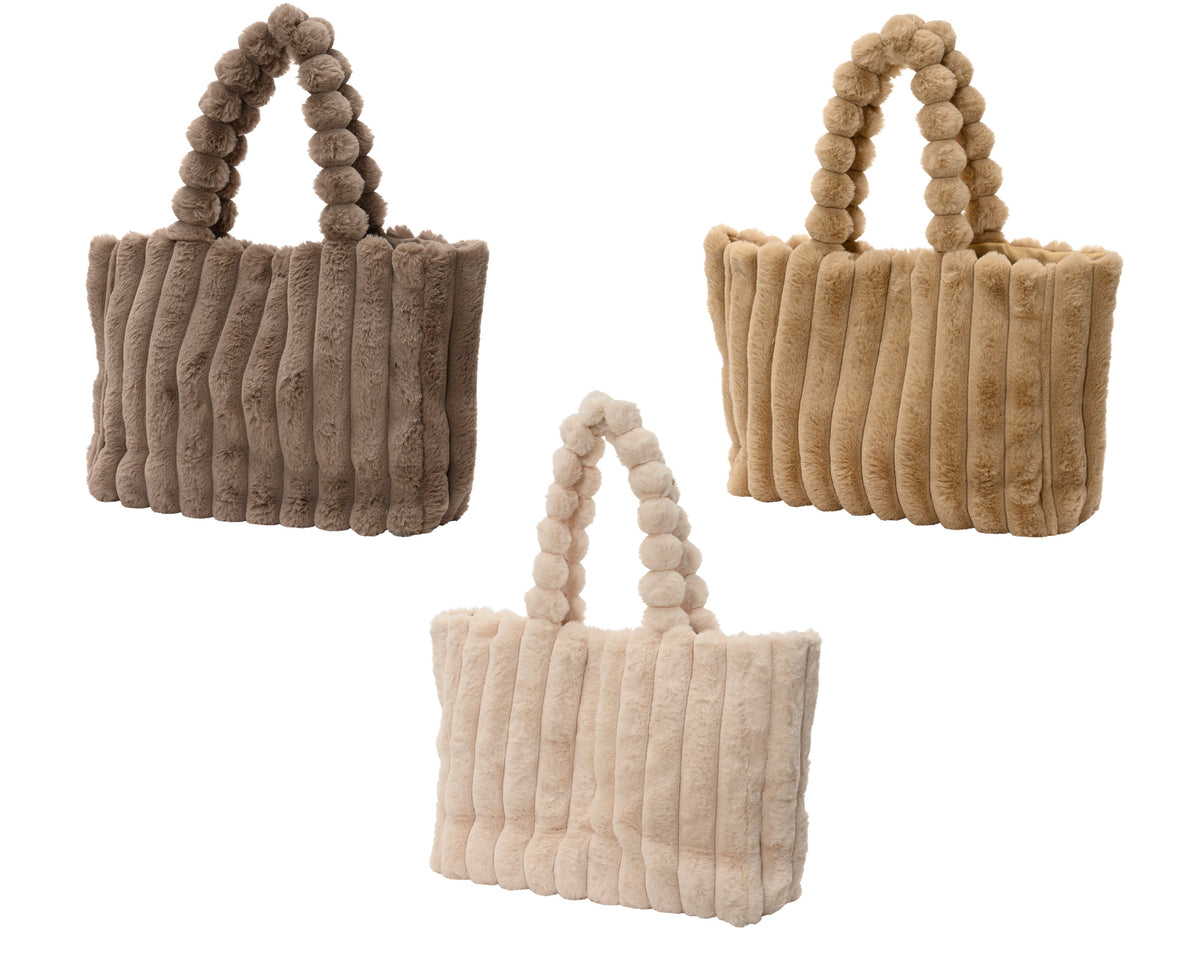 Borsa in velluto effetto righe con chiusura magnetica | Rohome