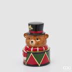 Barattolo contenitore xmas in ceramica a forma di orso con sciarpa | rohome