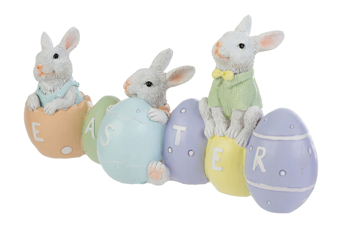 Scritta Pasqua con coniglietti e uova Happy Easter| Rohome