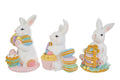 Coniglio pasquale con dolci in resina led h.15cm | Rohome
