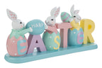 Decorazione scritta pasqua in resina con conigli | Rohome