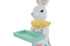 Coniglio pasquale grande con vassoio in resina h61.5cm | Rohome