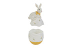 Scatola a forma di uovo con coniglio pasquale in resina h.20cm | Rohome