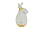 Scatola a forma di uovo con coniglio pasquale in resina h.20cm | Rohome