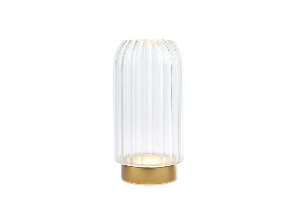Vaso Lampada da tavolo led in vetro trasparente h.18cm | Rohome