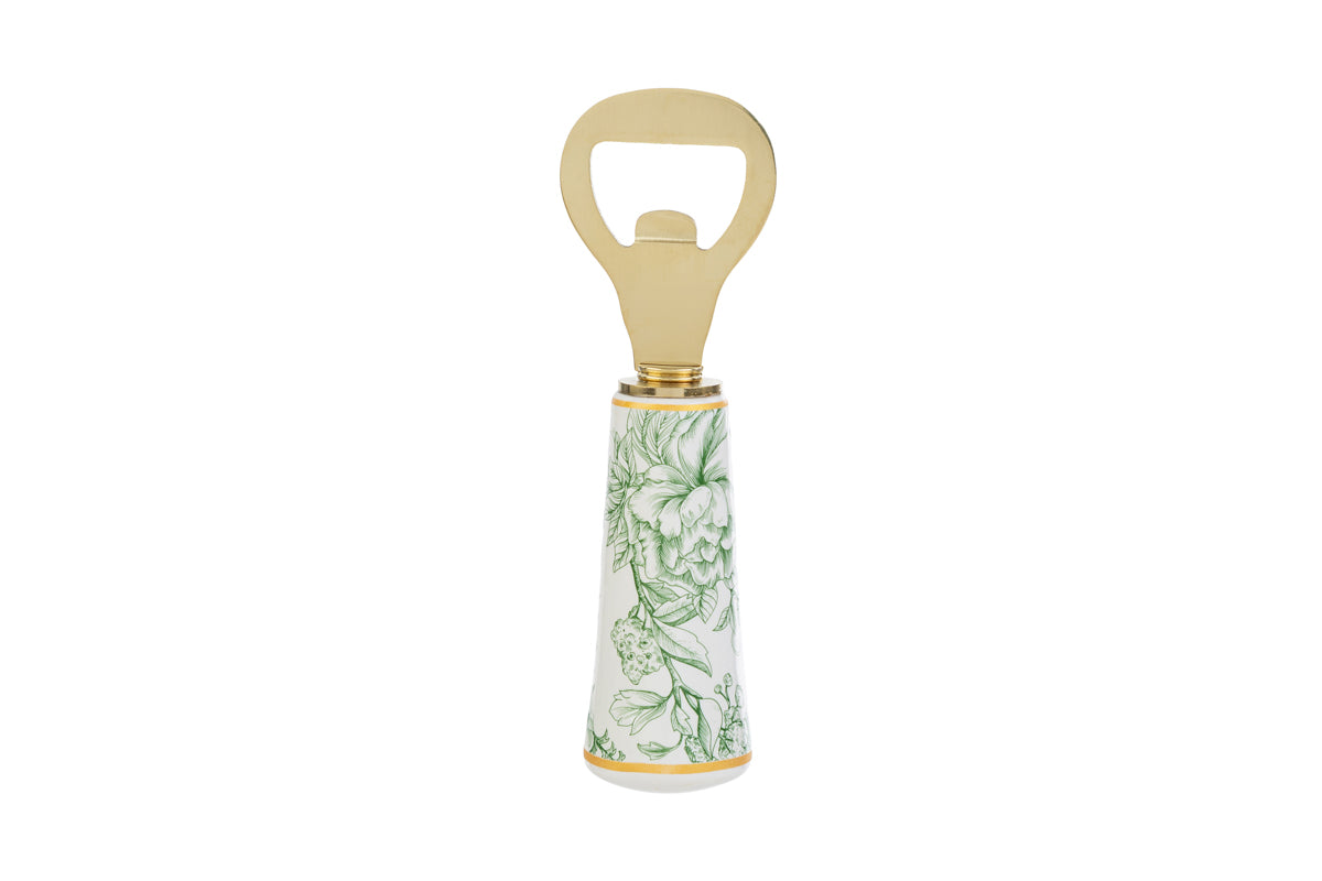 Bomboniera Apribottiglie con decorazione fiori verde | Rohome