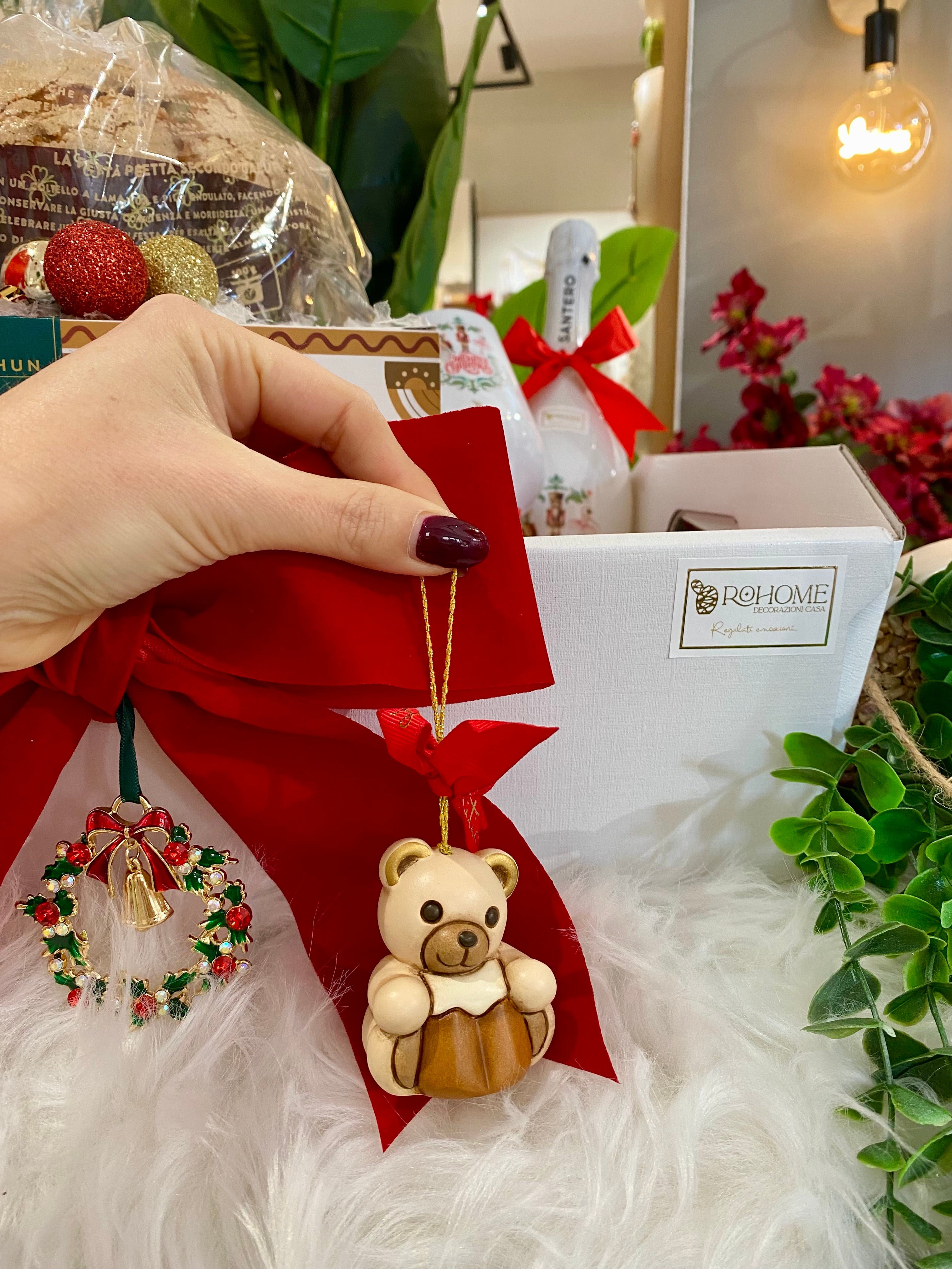 Thun - Addobbo natalizio Teddy pandoro in ceramica, piccolo | Rohome