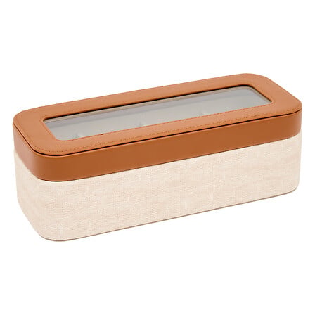 Porta orologi in vinile colore cuoio e tessuto  | Rohome