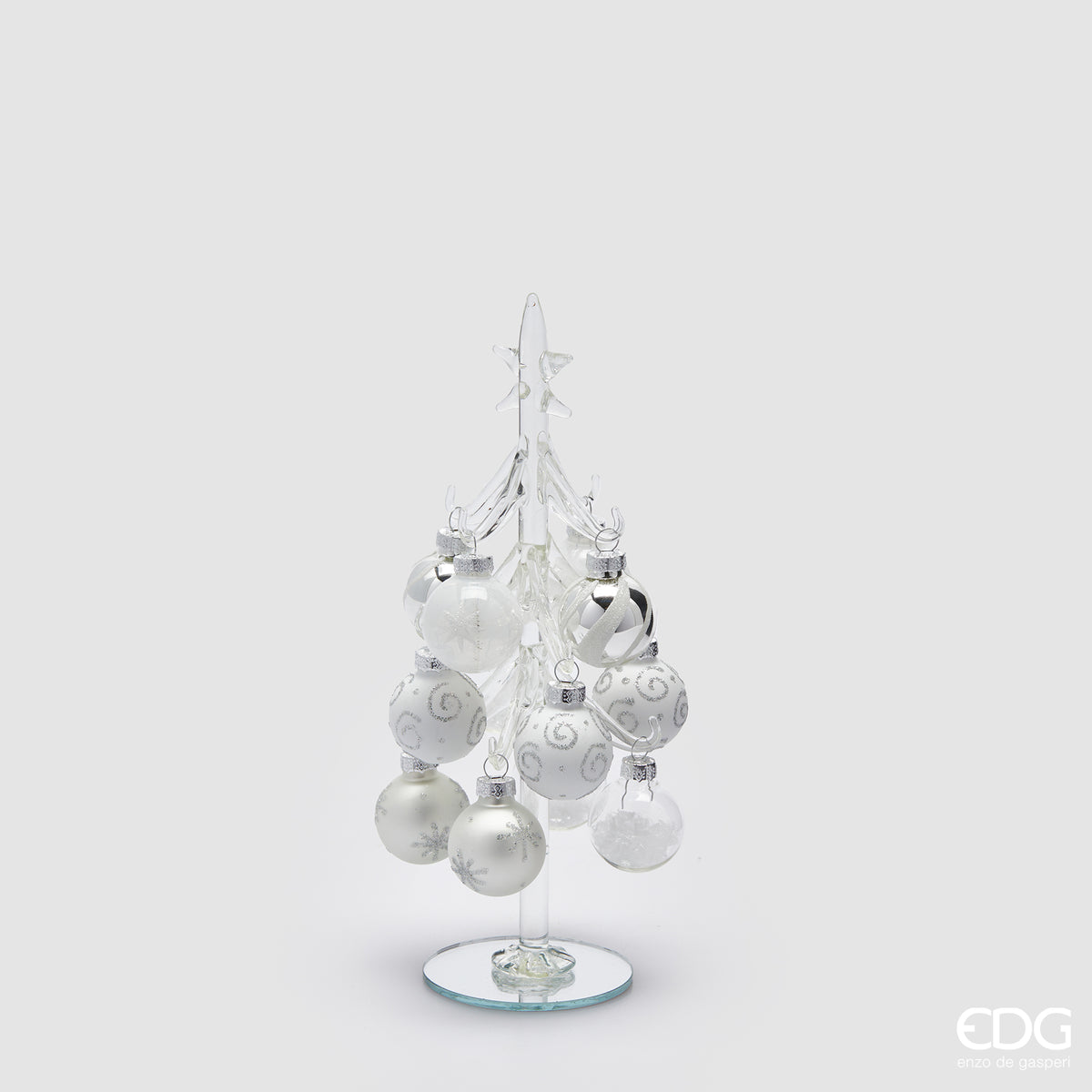 Edg - Pino in vetro colore bianco argento h 22cm | rohome