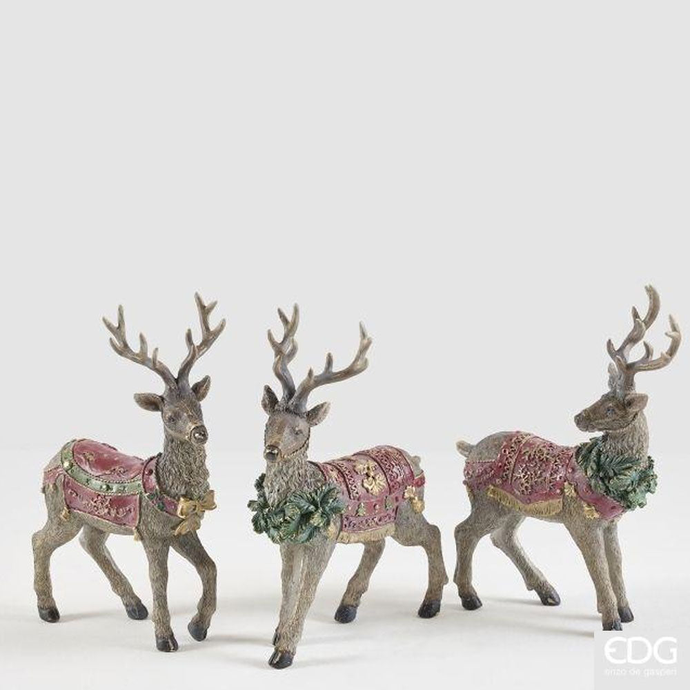 Edg - Decorazione figura renna natalizia in resina h.25cm  | Rohome