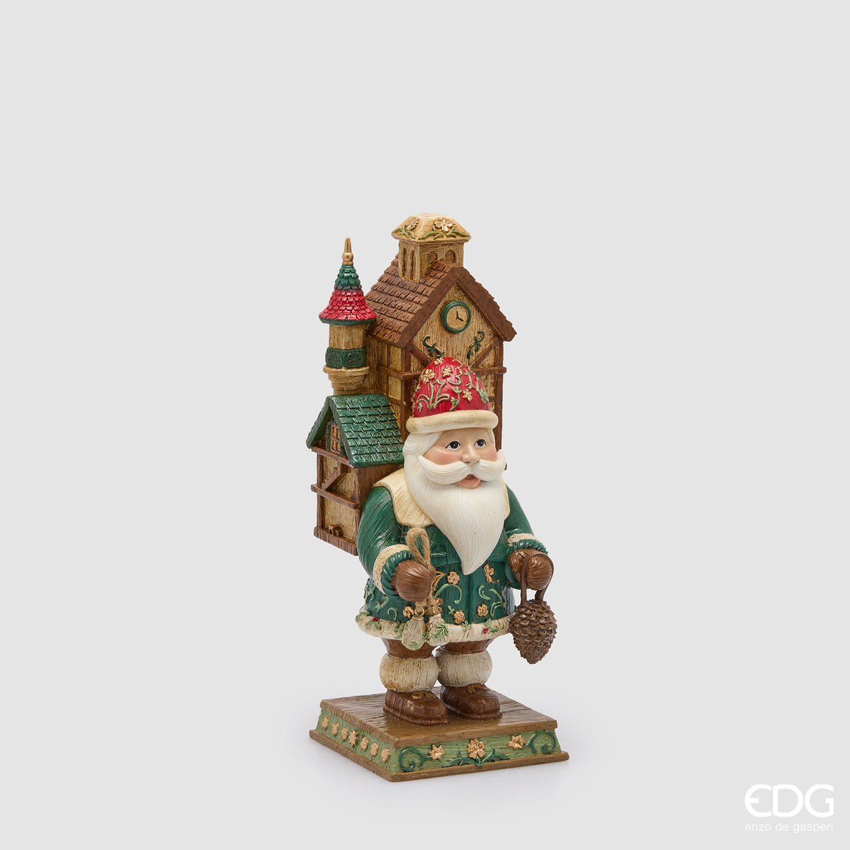 Edg - Statuina babbo natale con casetta h30cm | rohome