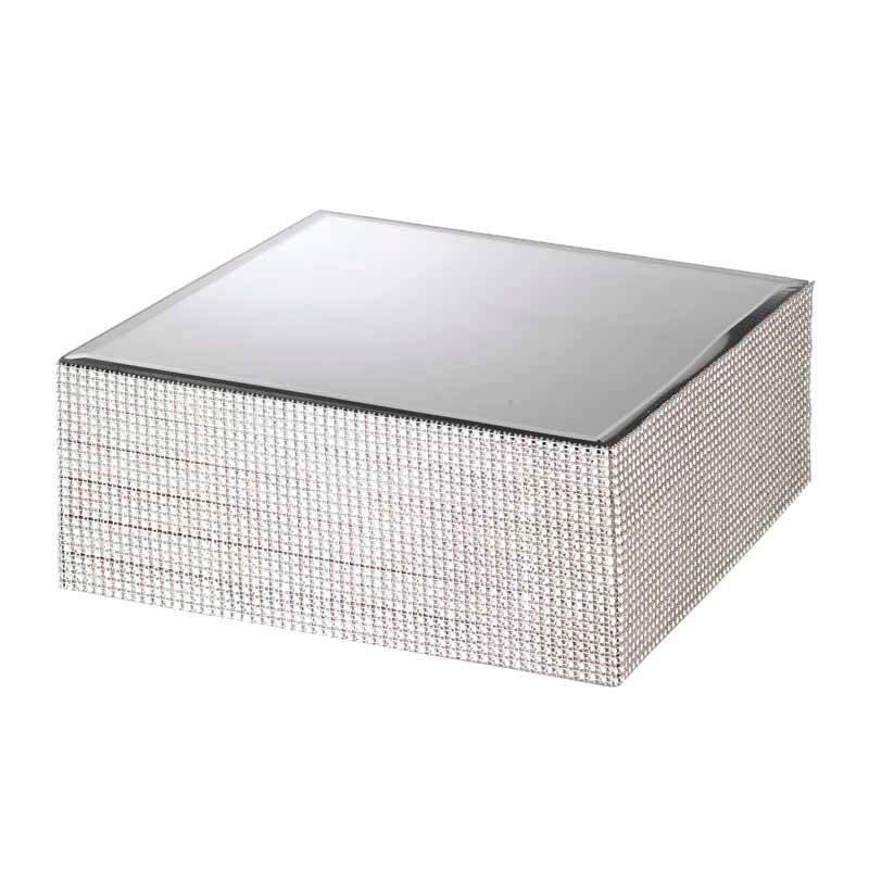 Espositore quadrato con specchio e strass 25cm h.15| Rohome