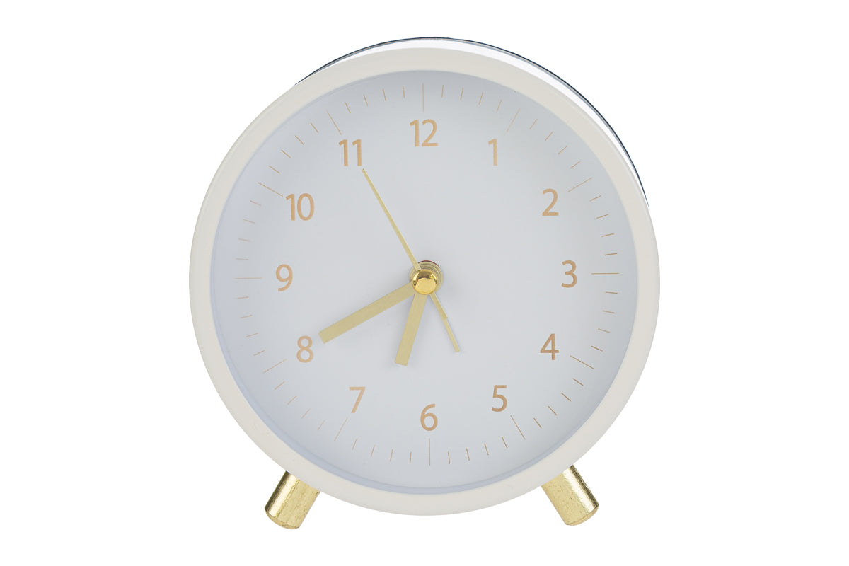 Orologio da tavolo con sveglia con luce colore bianco in metallo | Rohome