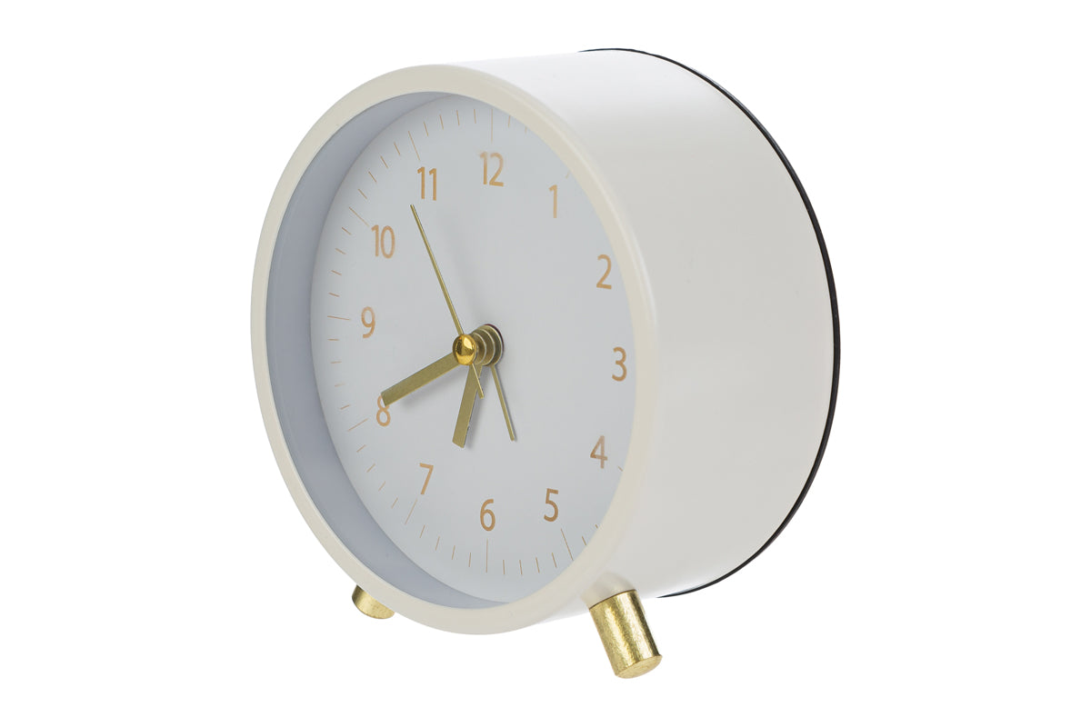 Orologio da tavolo con sveglia con luce colore bianco in metallo | Rohome