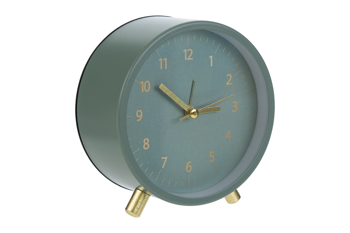 Orologio da tavolo con sveglia con luce colore verde in metallo | Rohome