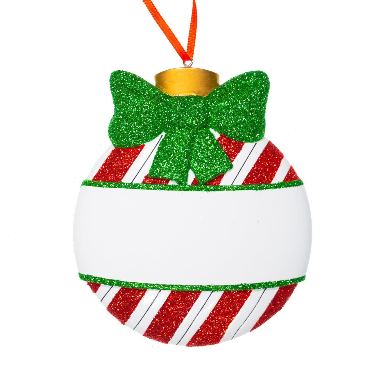 decorazione Personalizzabile Pallina Natalizia con Fiocco Verde | Rohome