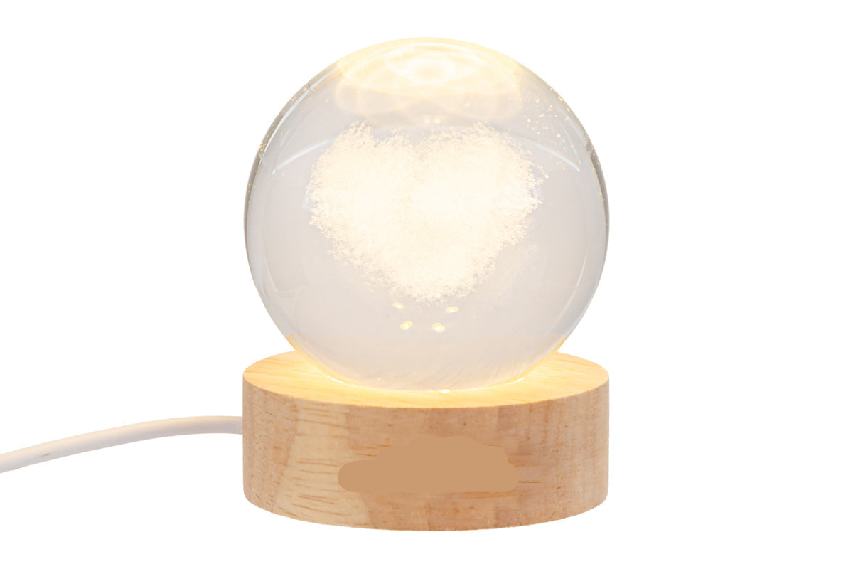 Bomboniera Lampada usb in vetro cuore d.6cm | Rohome