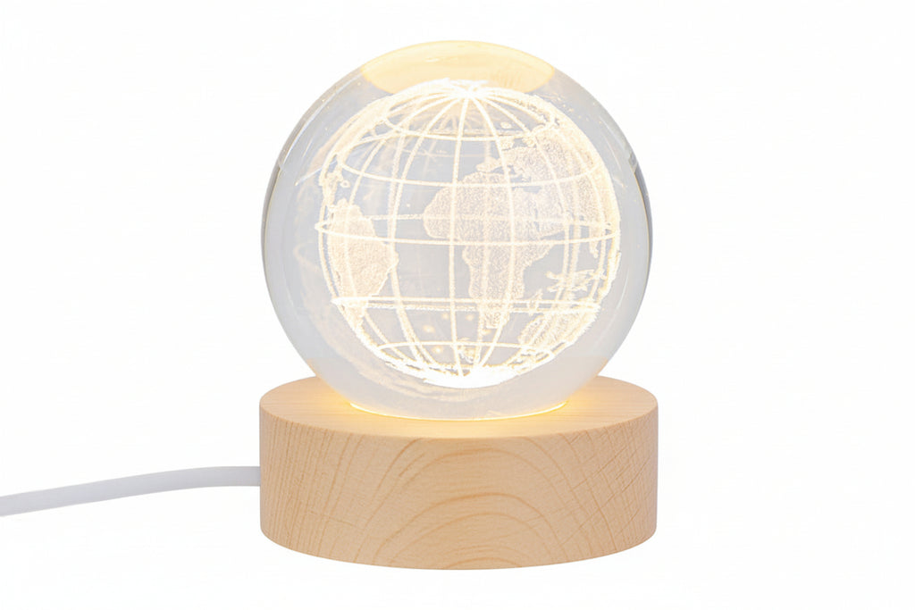 Bomboniera Lampada usb in vetro mondo d.6cm | Rohome