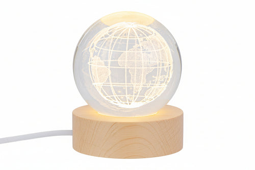 Bomboniera Lampada usb in vetro mondo d.6cm | Rohome
