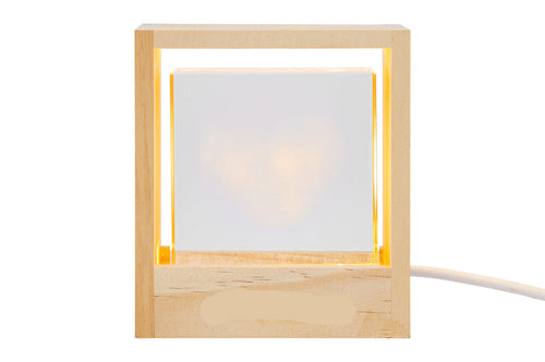 Bomboniera Lampada cubo usb in vetro con cuore  | Rohome