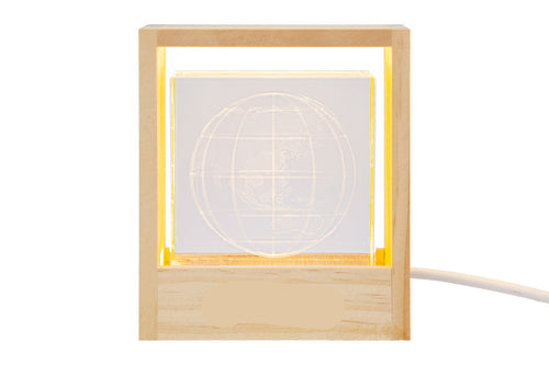 Bomboniera Lampada cubo usb in vetro con mondo | Rohome