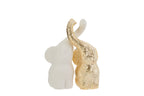 Bomboniera Set 2 elefantini in porcellana bianco ed oro h1.6cm | Rohome
