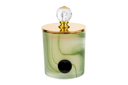 Candela profumata in vetro verde h.12.5cm | Rohome