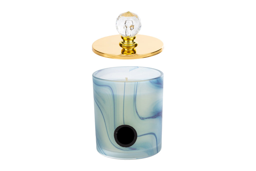 Candela profumata in azzurro verde h.12.5cm | Rohome