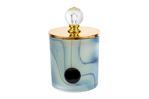 Candela profumata in azzurro verde h.12.5cm | Rohome
