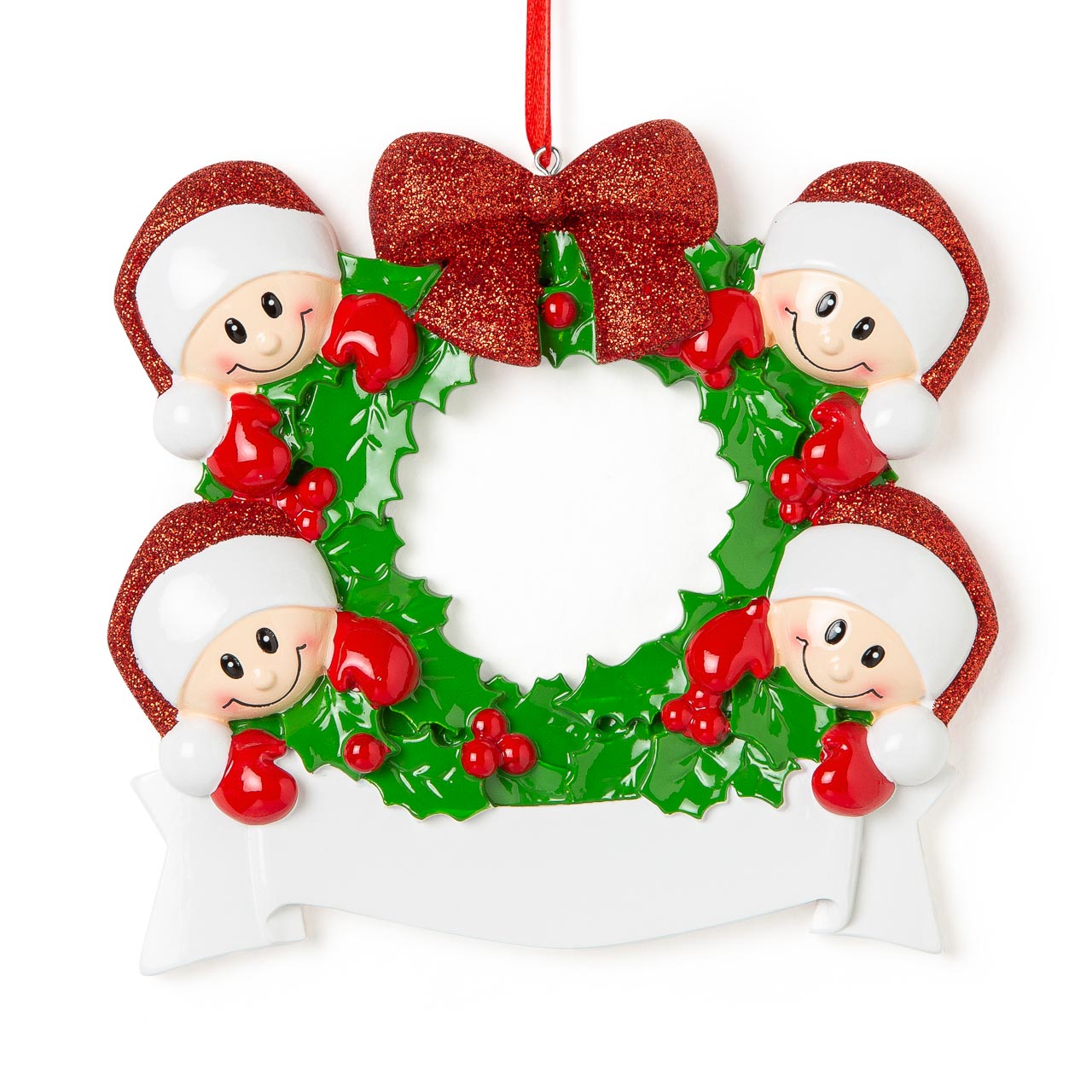 Decorazione Personalizzabile Ghirlanda Natalizia con 4 Personaggi | Rohome