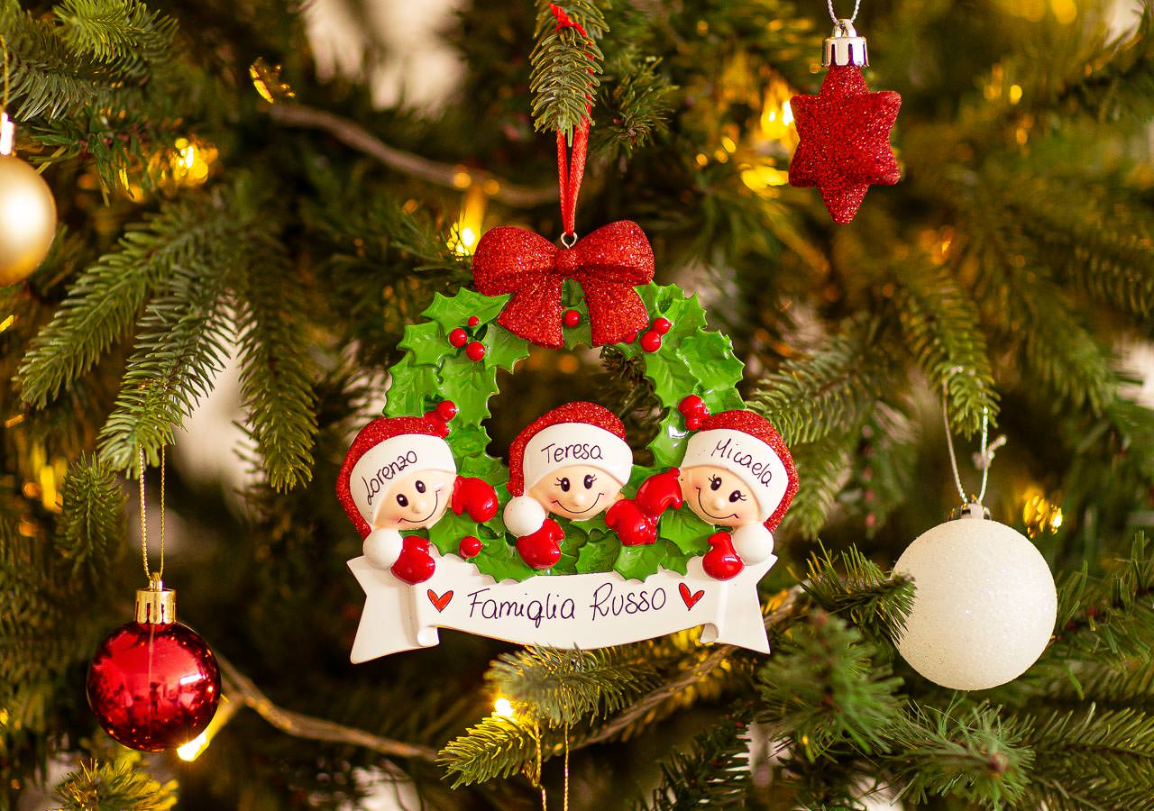 Decorazione Personalizzabile Ghirlanda Natalizia con 3 Personaggi | Rohome