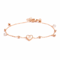 Marlù - Bracciale rosè cuore madreperla con sfere e zirconi | Rohome