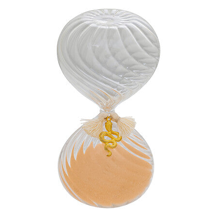 Clessidra decorativa con sabbia verde e ciondolo serpente | rohome