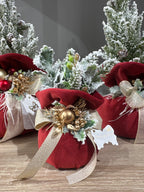 Fiori di Lena - Alberello natalizio profumato con base in velluto bordeaux h15cm| Rohome