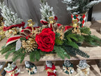 Fiori di Lena - Candeliere 4 fiamme natalizio rosso | Rohome