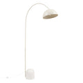 Lampada da terra arco in metallo bianco e marmo | rohome