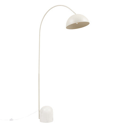 Lampada da terra arco in metallo bianco e marmo | rohome