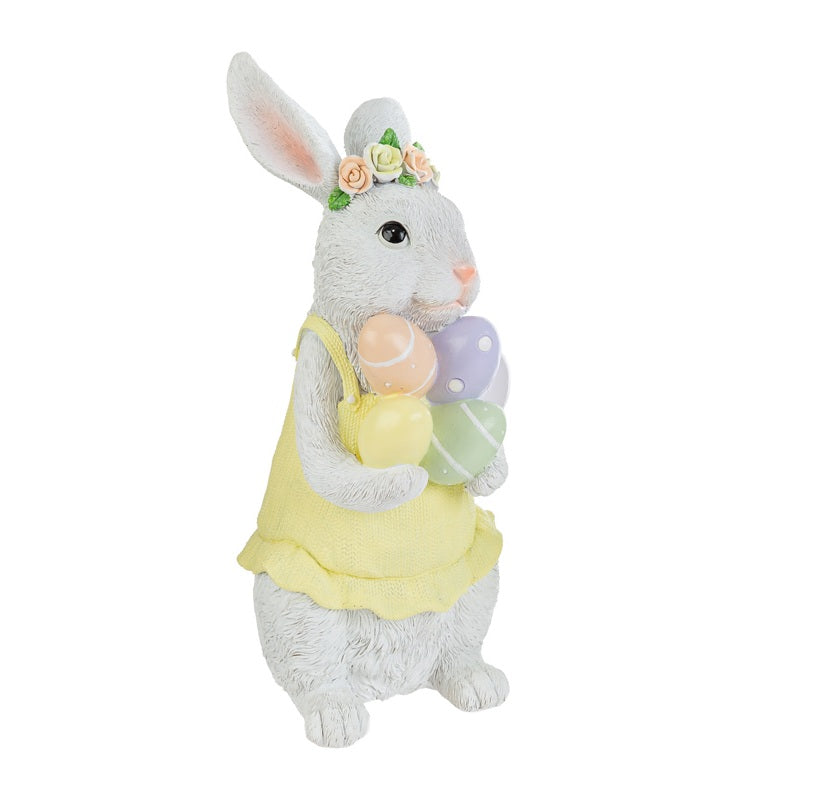 Coniglio pasquale in resina con uova h.30cm | Rohome