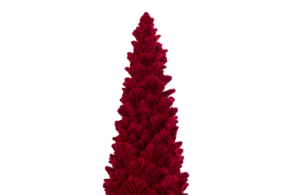Albero di natale in resina con velluto bordeaux h.30 | Rohome