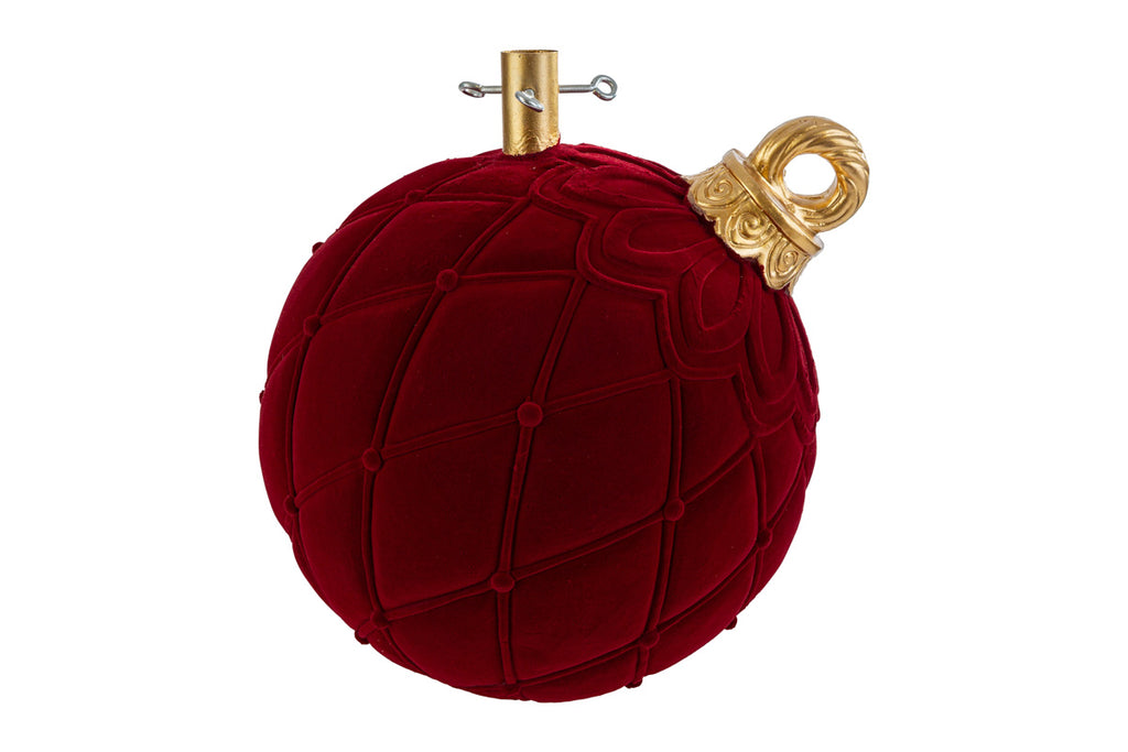 Base per per albero di natale a palla in velluto rosso | rohome