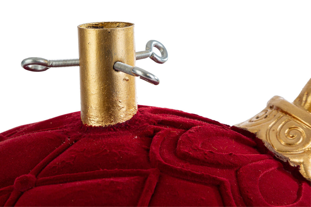 Base per per albero di natale a palla in velluto rosso | rohome