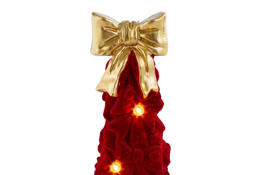 Albero di natale in resina con fiocchi bordeaux h.60 | Rohome