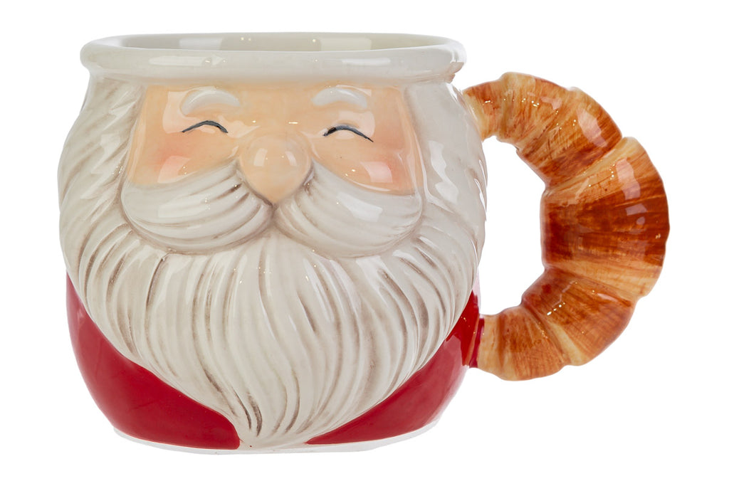 Mug natalizia in porcellana babbo natale con croissant | Rohome