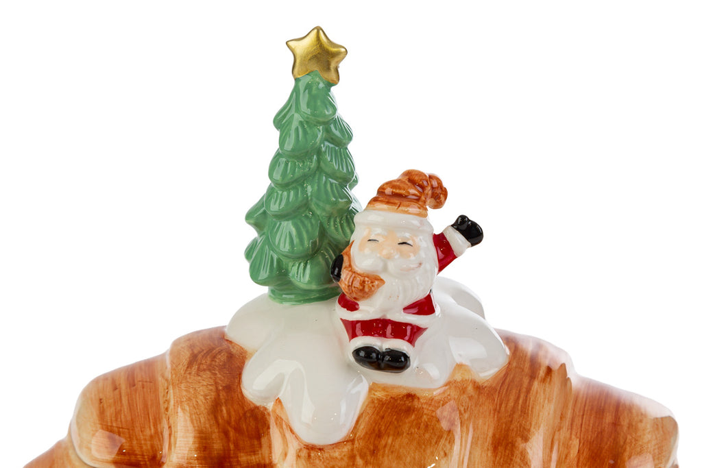 Barattolo in ceramica a forma di cornetto con babbo natale h.17cm| rohome