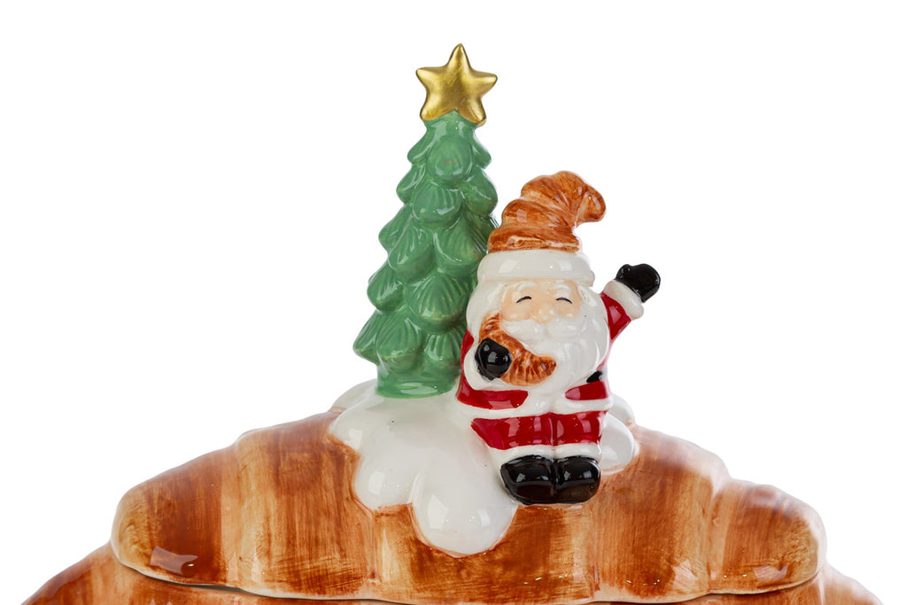 Barattolo in ceramica a forma di cornetto con babbo natale h.22cm| rohome