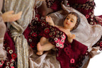 Natività in resina colore bordeaux con paillettes h25 | Rohome